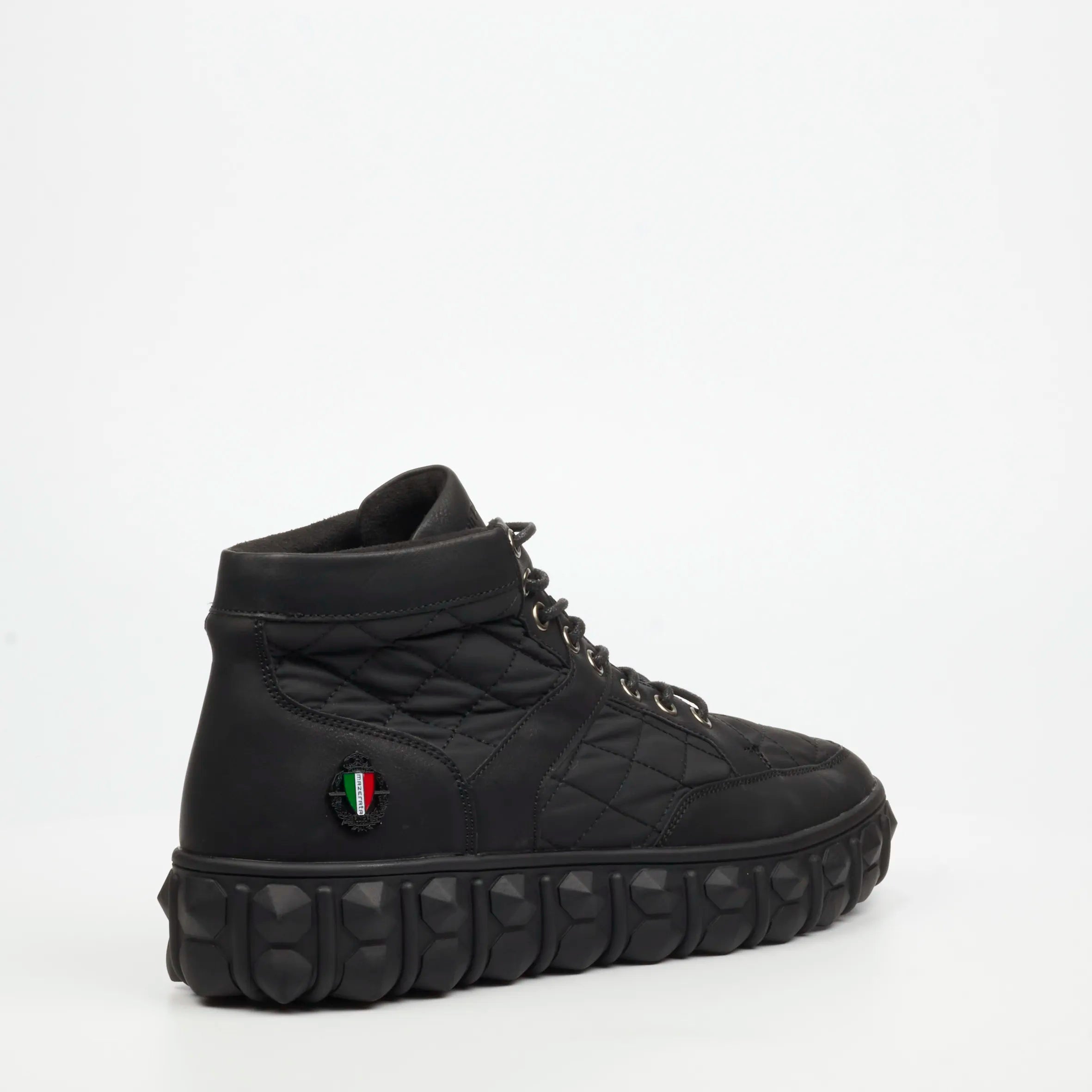 Mazerata Pigale 9 Faux Nubuck / Nylon Ankle Boot - Black