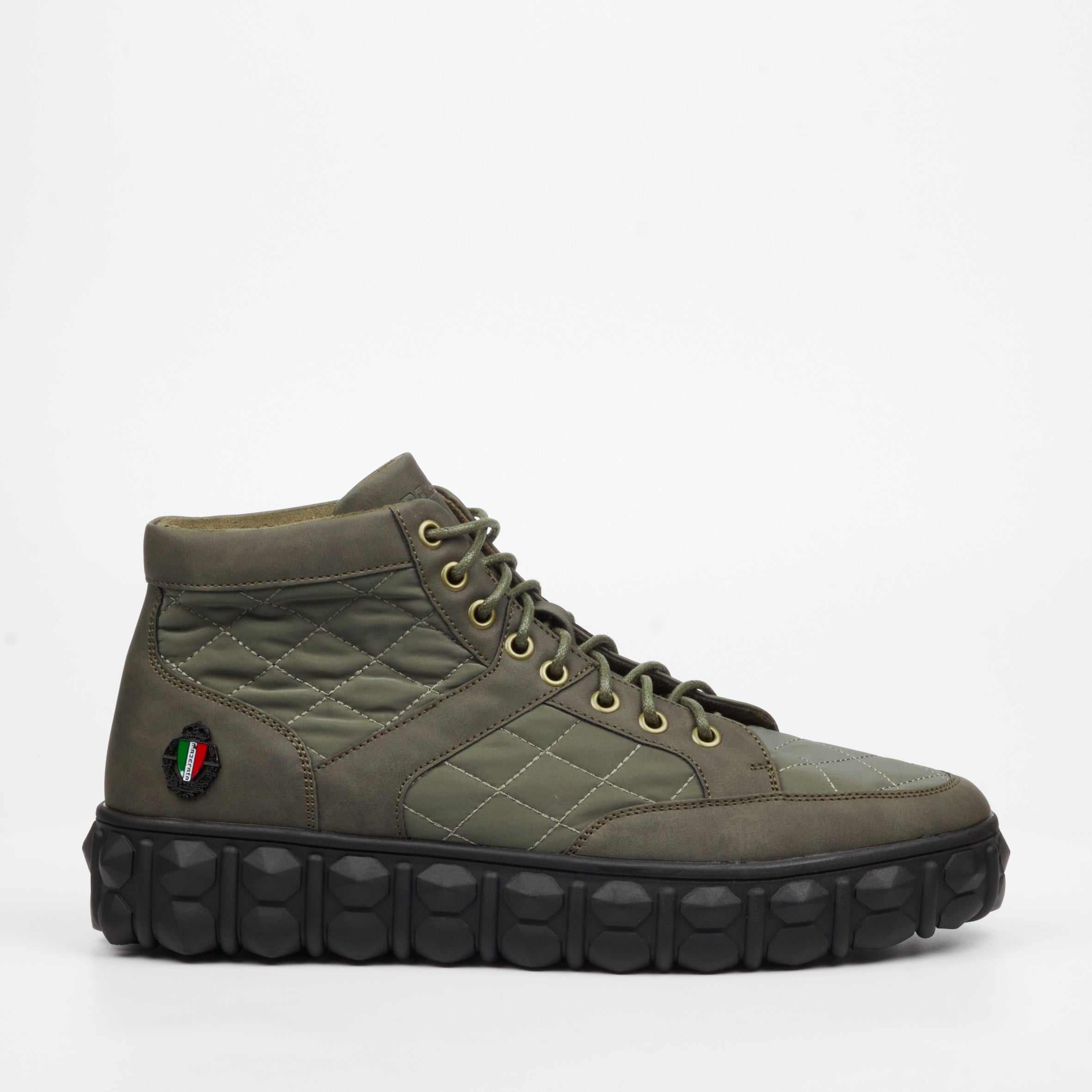 Mazerata Pigale 9 Faux Nubuck / Nylon Ankle Boot - Olive footwear Mazerata