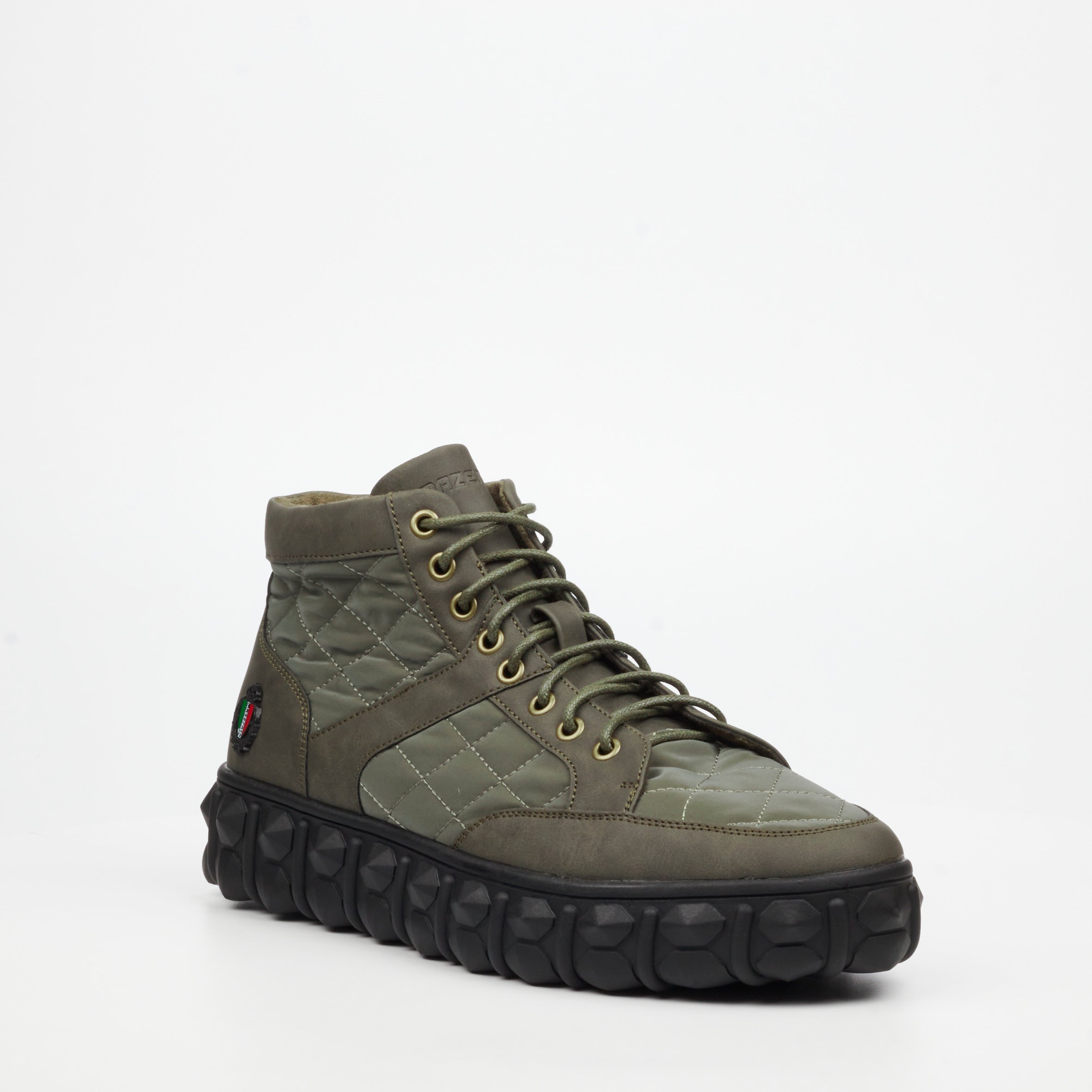 Mazerata Pigale 9 Faux Nubuck / Nylon Ankle Boot - Olive footwear Mazerata