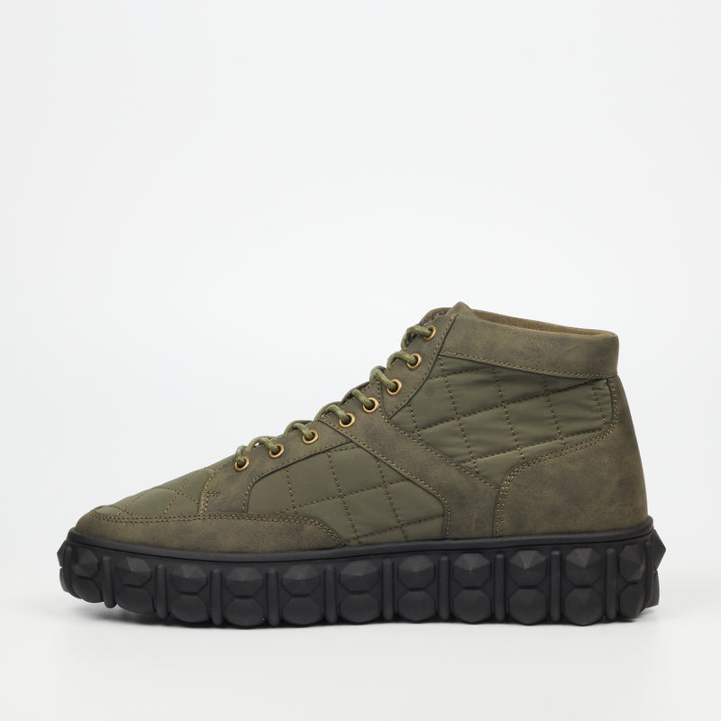 Mazerata Pigale 9 Faux Nubuck / Nylon Ankle Boot - Olive footwear Mazerata