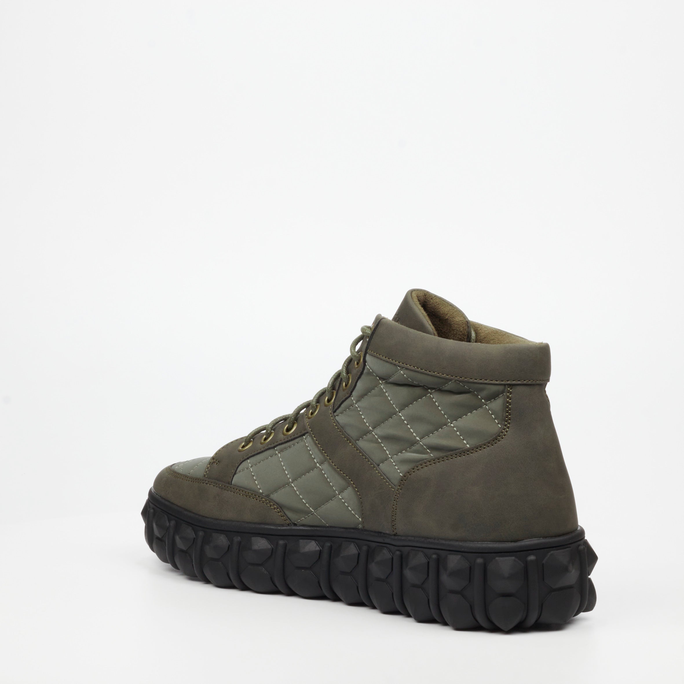 Mazerata Pigale 9 Faux Nubuck / Nylon Ankle Boot - Olive footwear Mazerata