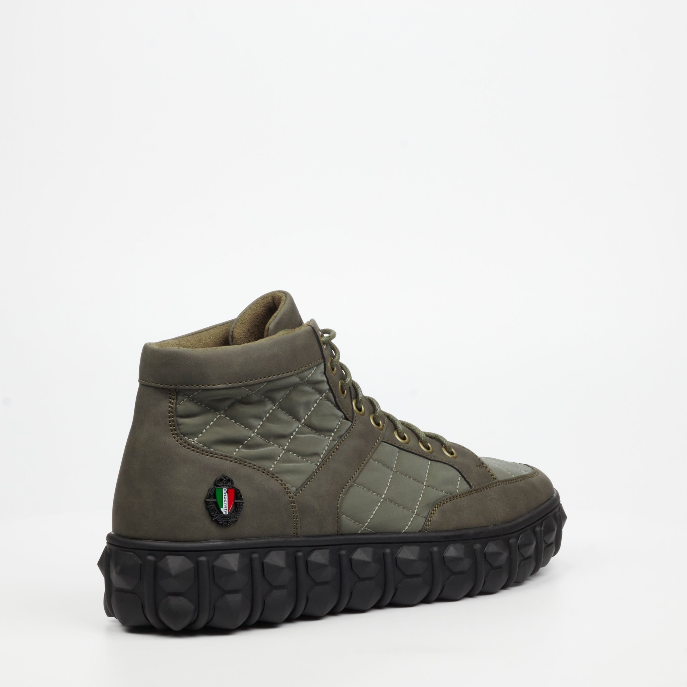 Mazerata Pigale 9 Faux Nubuck / Nylon Ankle Boot - Olive footwear Mazerata