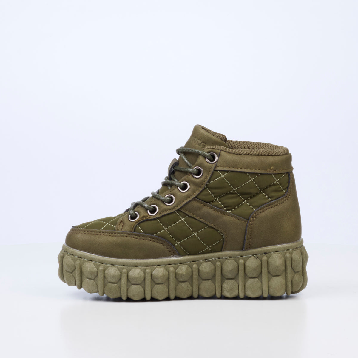 Mazerata Pigale 9 Faux Nubuck / Nylon Ankle Boot - Olive (Youth)
