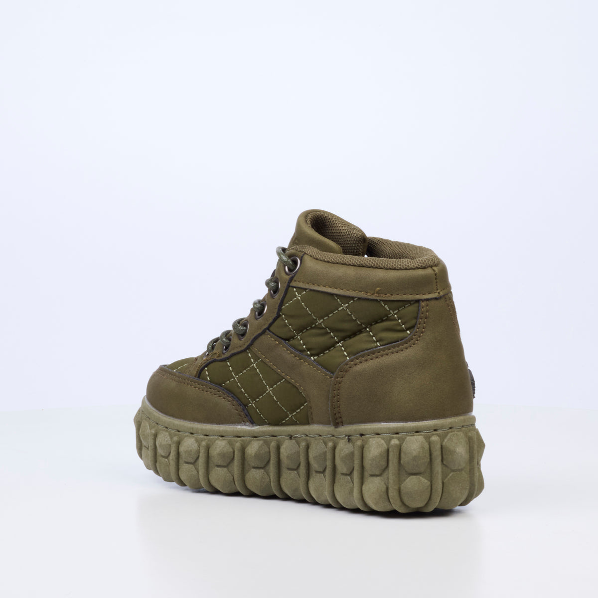 Mazerata Pigale 9 Faux Nubuck / Nylon Ankle Boot - Olive (Youth)