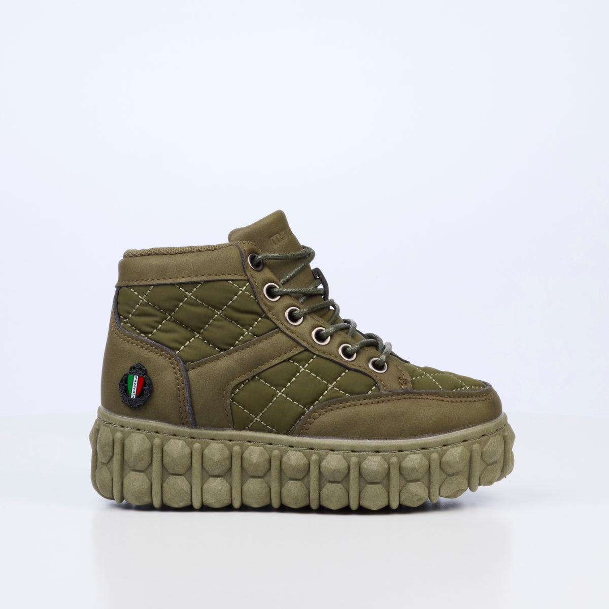 Mazerata Pigale 9 Faux Nubuck / Nylon Ankle Boot - Olive (Youth)