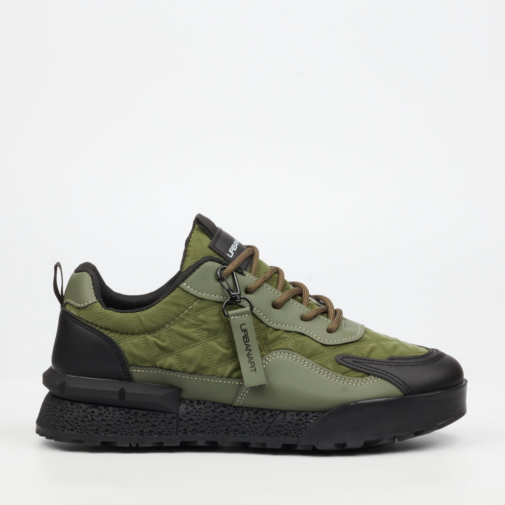 Urbanart Play 15 Lycra / Faux Nubuck Sneaker - Olive footwear Urbanart