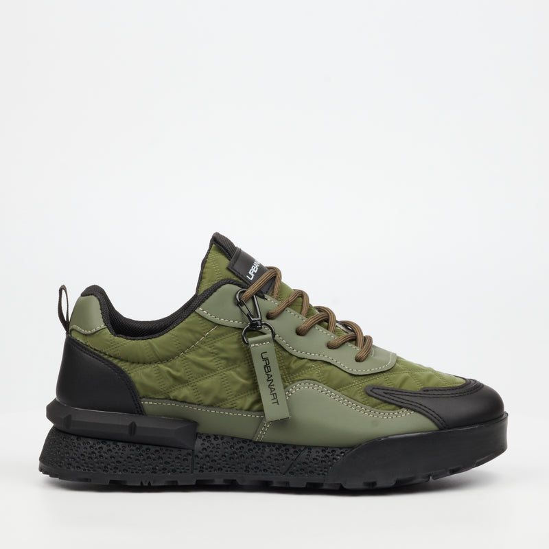 Urbanart Play 15 Lycra / Faux Nubuck Sneaker - Olive footwear Urbanart