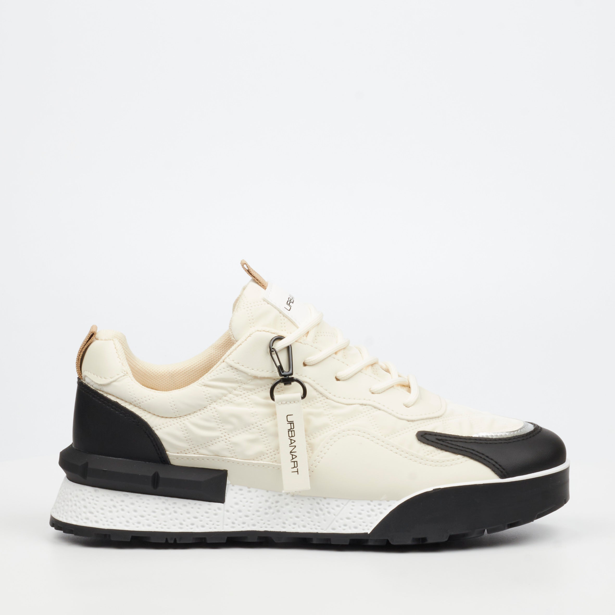 Urbanart Play 15 Lycra / Faux Nubuck Sneaker - Cream footwear Urbanart