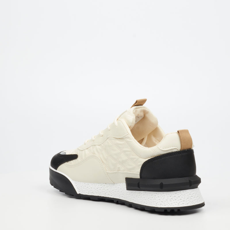 Urbanart Play 15 Lycra / Faux Nubuck Sneaker - Cream footwear Urbanart