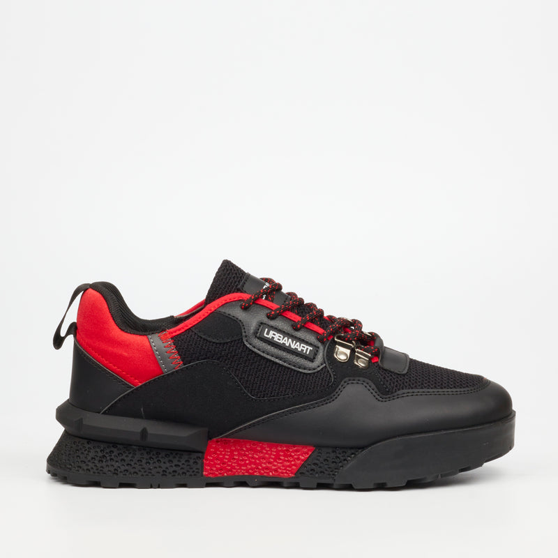 Urbanart Play 17 Faux Nubuck / Knit Sneaker - Black