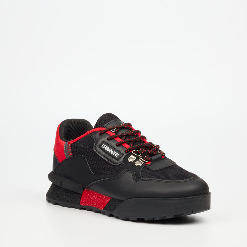 Urbanart Play 17 Faux Nubuck / Knit Sneaker - Black