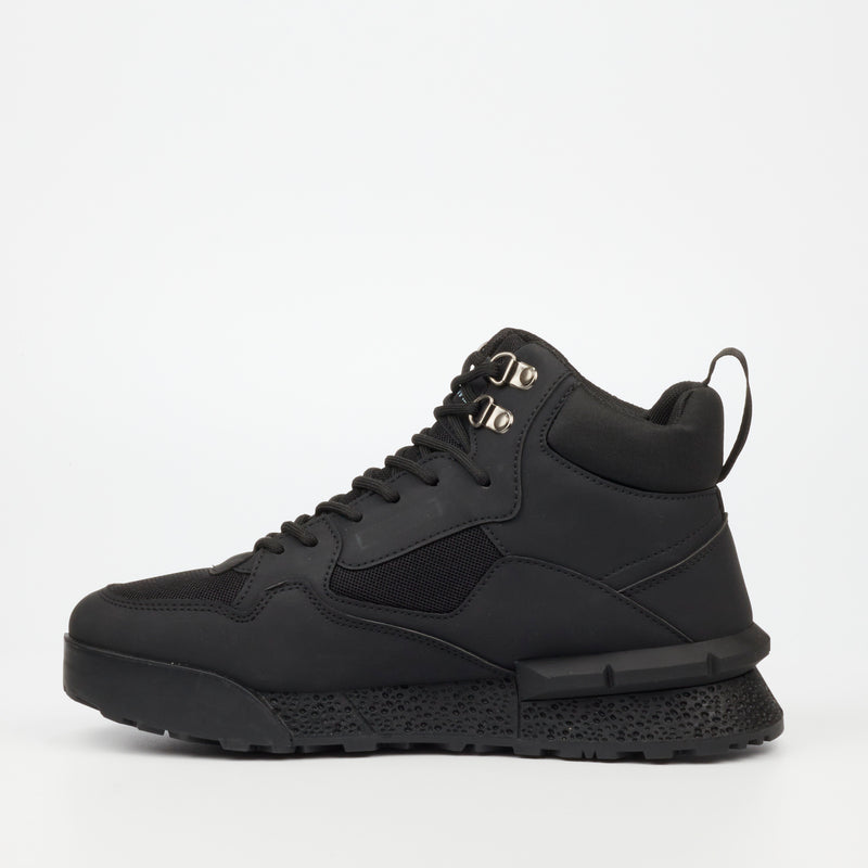 Urbanart Play 18 Faux Nubuck / Mesh Ankle Boot - Black footwear Urbanart