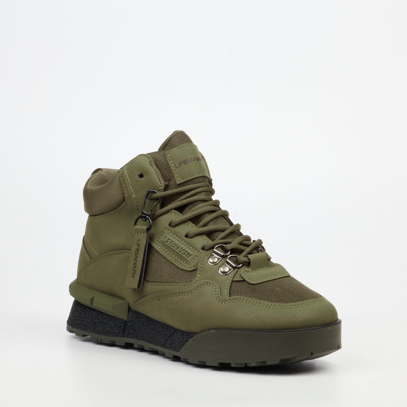 Urbanart Play 18 Faux Nubuck / Mesh Ankle Boot - Olive