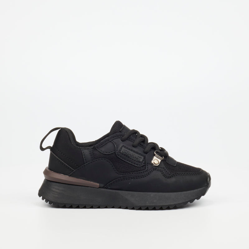 Urbanart Play 1 Faux Nubuck / Mesh Sneaker - Black(youth) footwear Urbanart   