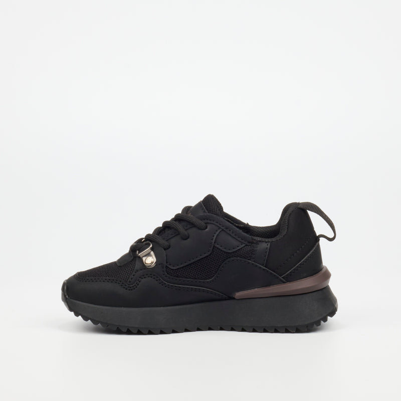 Urbanart Play 1 Faux Nubuck / Mesh Sneaker - Black (kids) footwear Urbanart