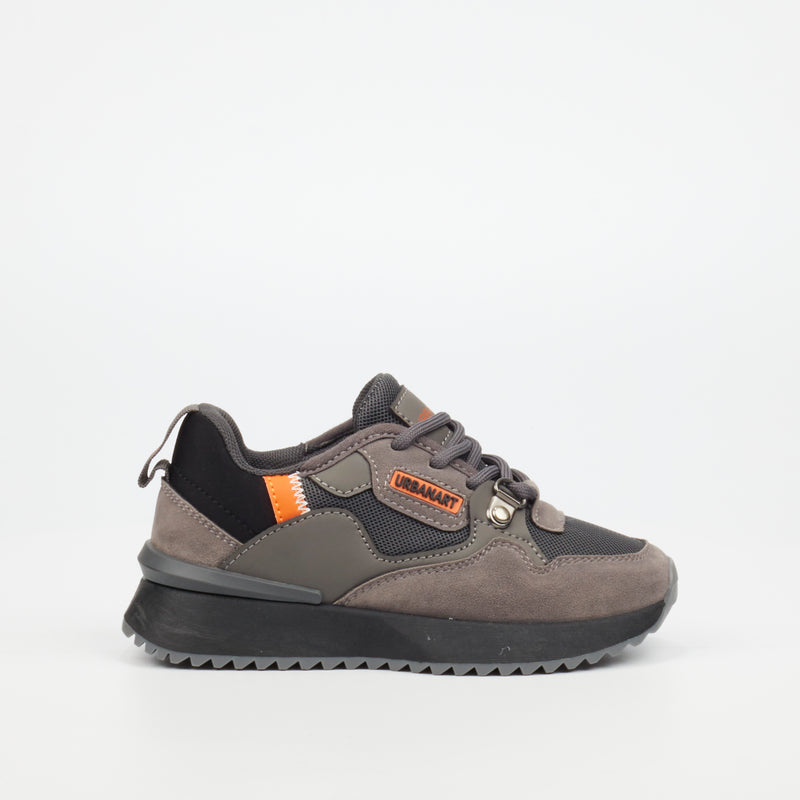 Urbanart Play 1 Faux Nubuck / Mesh Sneaker - Grey (youth) footwear Urbanart   