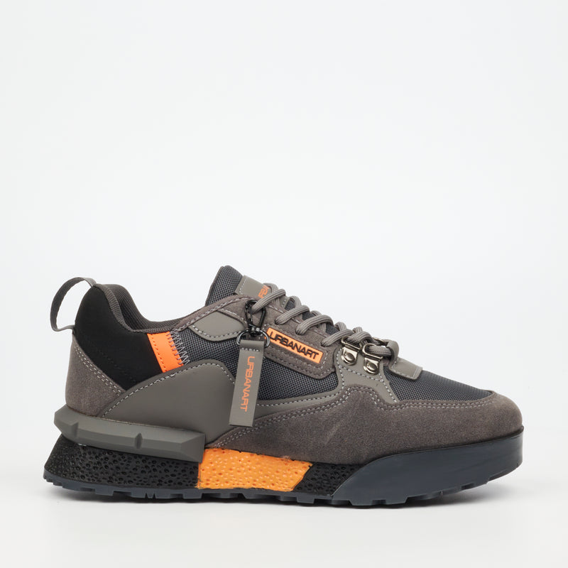 Urbanart Play 1 Faux Nubuck / Mesh Sneaker - Grey footwear Urbanart