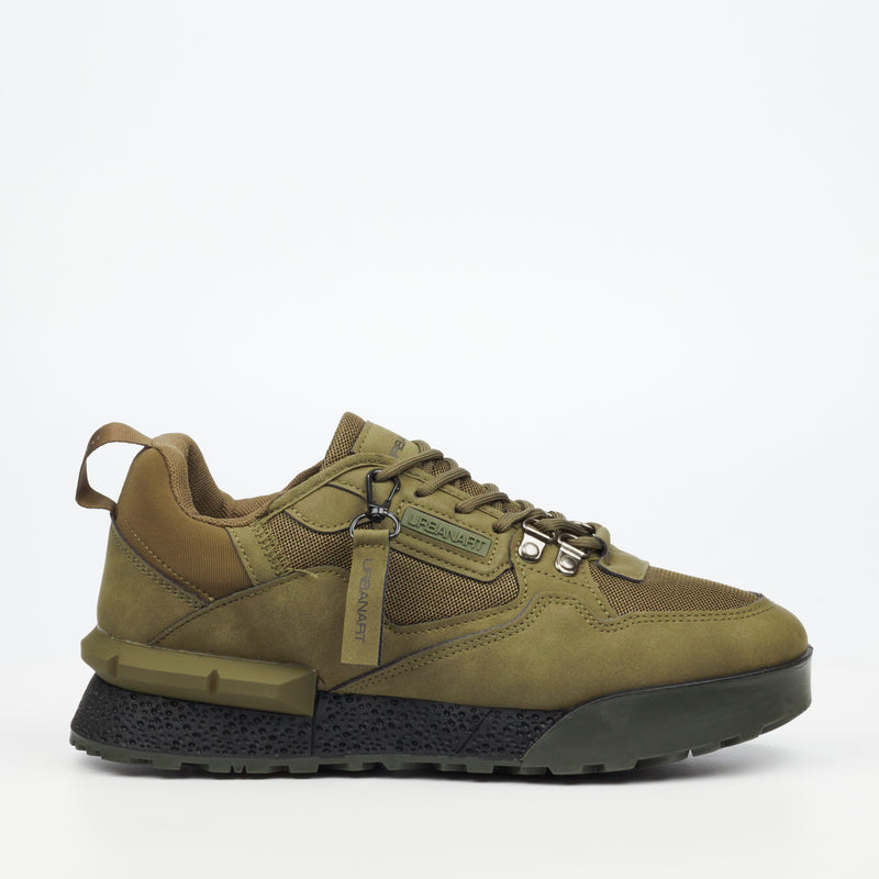 Urbanart Play 1 Faux Nubuck / Mesh Sneaker - Olive footwear Urbanart