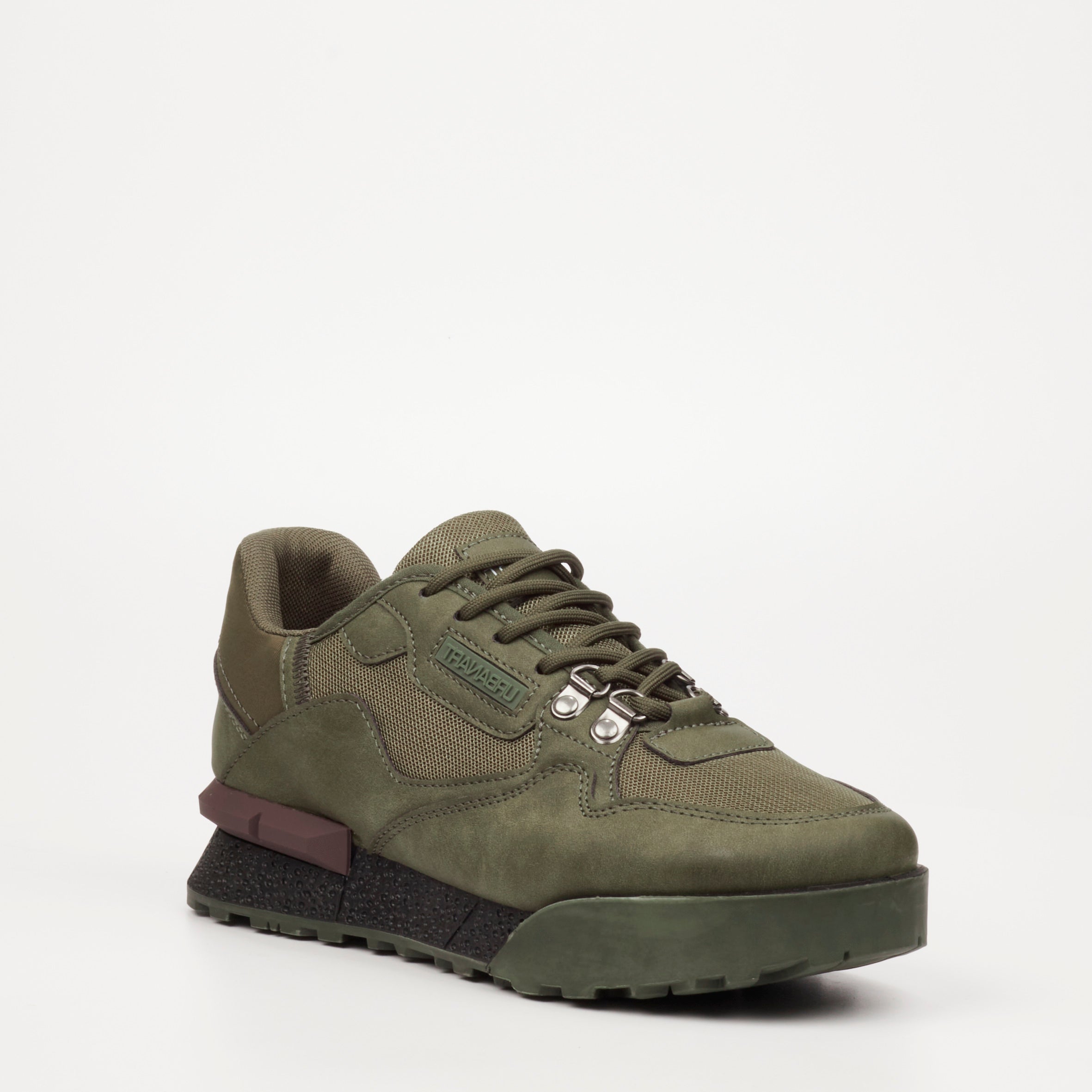 Urbanart Play 1 Faux Nubuck / Mesh Sneaker - Olive footwear Urbanart