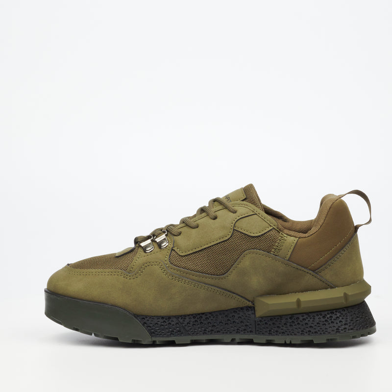 Urbanart Play 1 Faux Nubuck / Mesh Sneaker - Olive footwear Urbanart