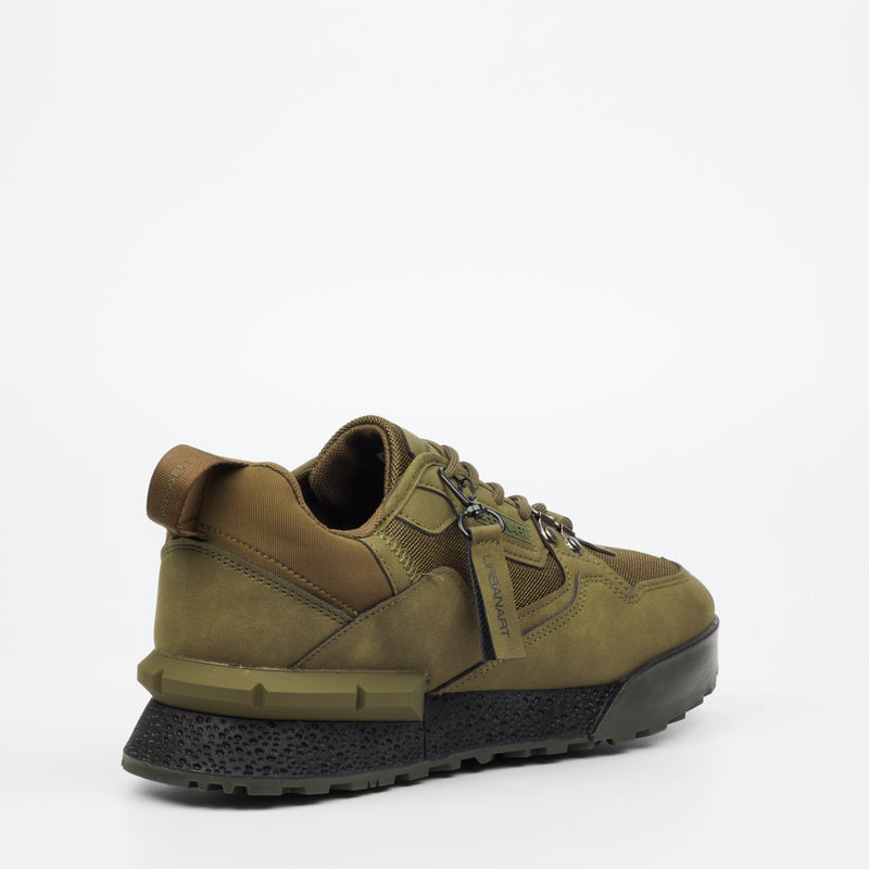 Urbanart Play 1 Faux Nubuck / Mesh Sneaker - Olive footwear Urbanart