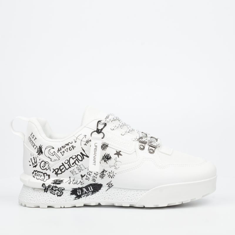 Urbanart Play 1 Print Sneaker - White footwear Urbanart