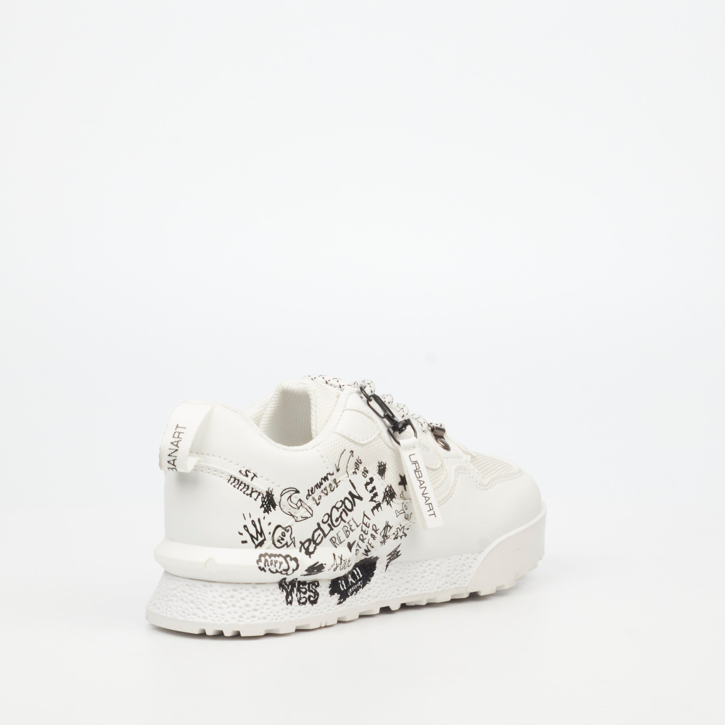 Urbanart Play 1 Print Sneaker - White (kids) footwear Urbanart