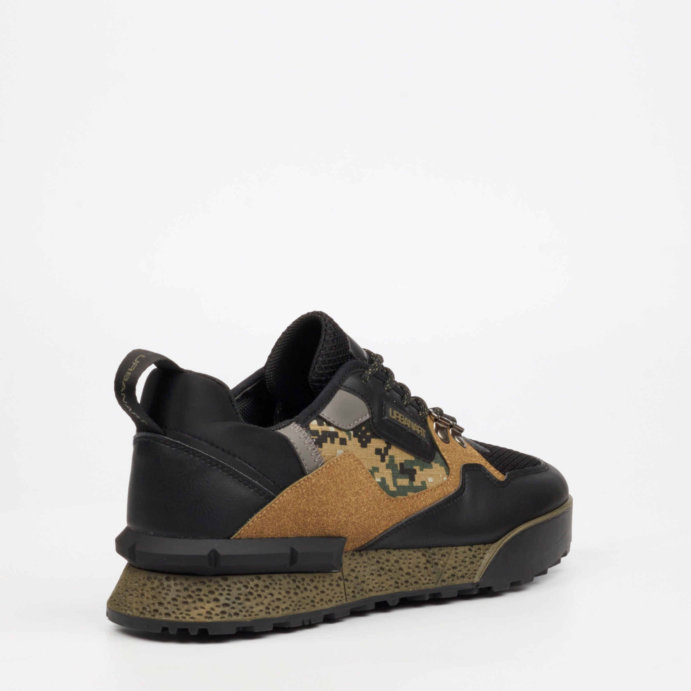 Urbanart Play 29 Faux Wax / Mesh Sneaker - Olive footwear Urbanart
