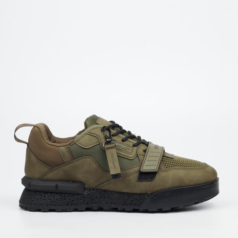 Urbanart Play 2 Faux Nubuck / Mesh Sneaker - Olive footwear Urbanart