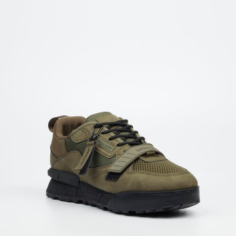 Urbanart Play 2 Faux Nubuck / Mesh Sneaker - Olive footwear Urbanart