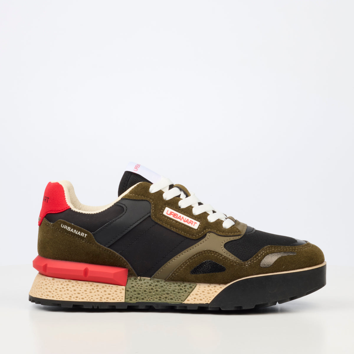Urbanart Play 37 Nylon / Faux Suede Sneaker - Olive