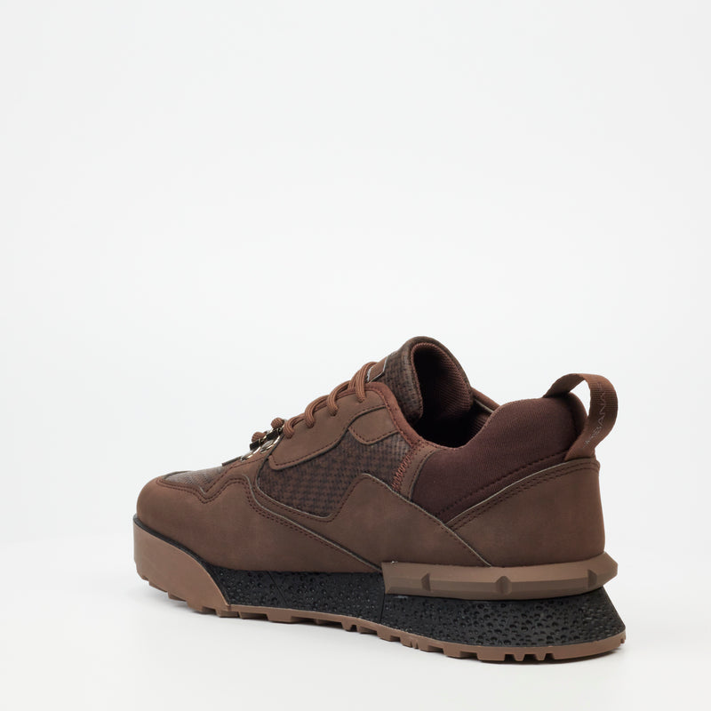 Urbanart Play 3 Faux Nubuck / Print Sneaker - Chocolate