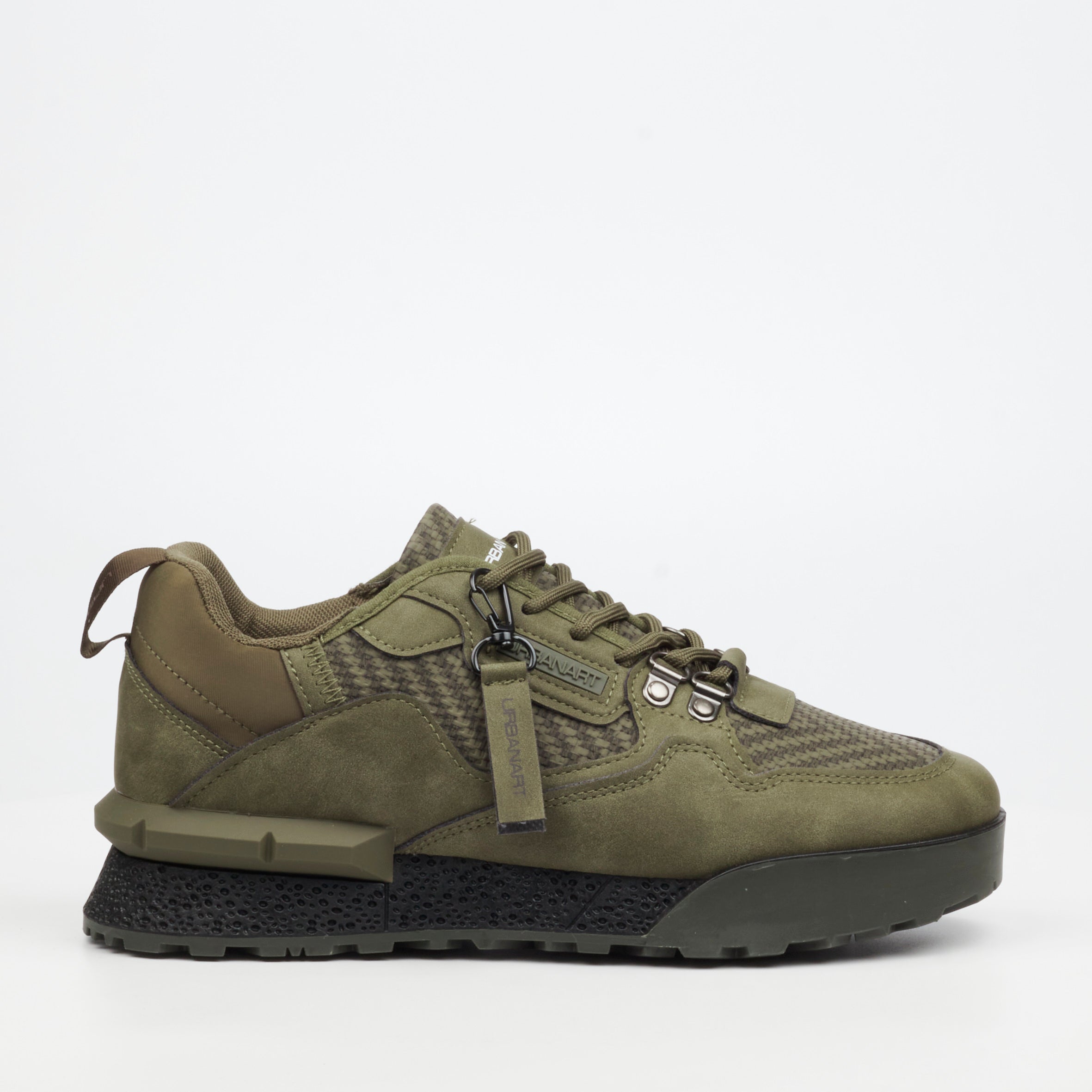 Urbanart Play 3 Faux Nubuck / Print Sneaker - Olive footwear Urbanart