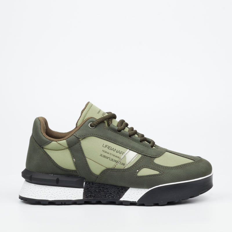 Urbanart Play 4 Mesh / Faux Suede Sneaker - Olive footwear Urbanart