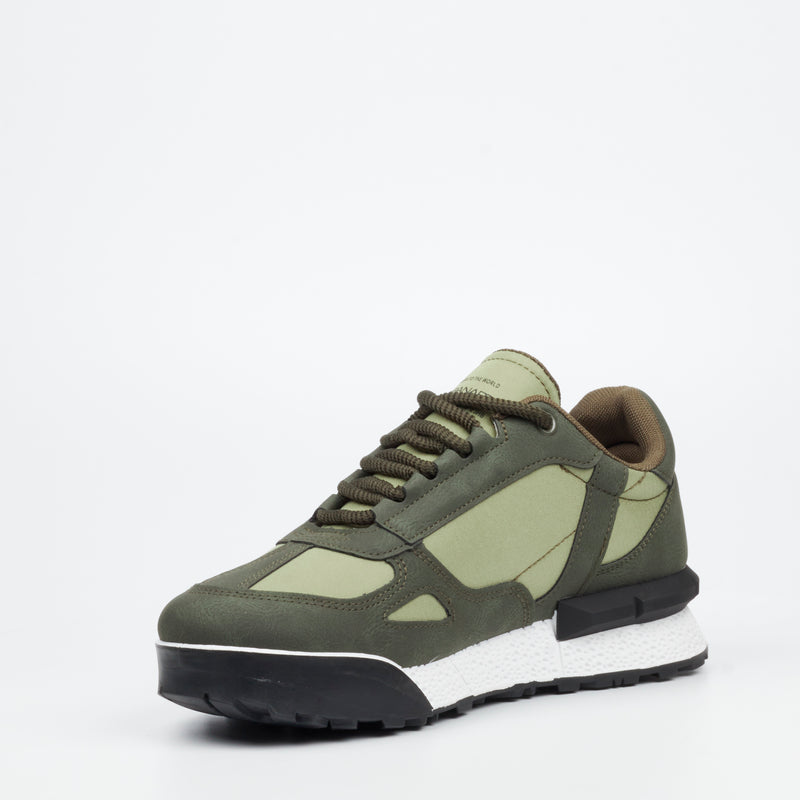 Urbanart Play 4 Mesh / Faux Suede Sneaker - Olive footwear Urbanart