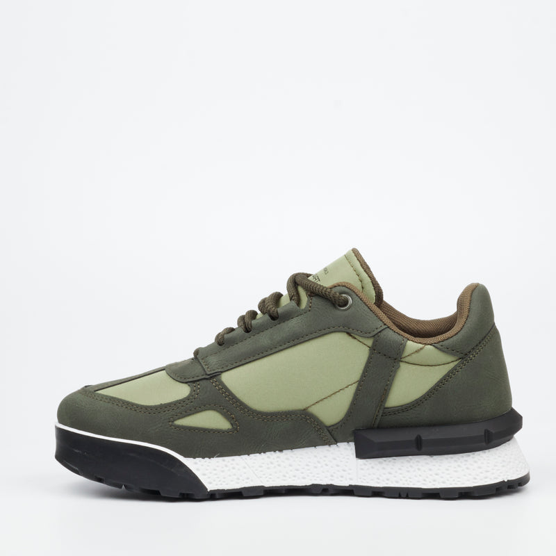 Urbanart Play 4 Mesh / Faux Suede Sneaker - Olive footwear Urbanart