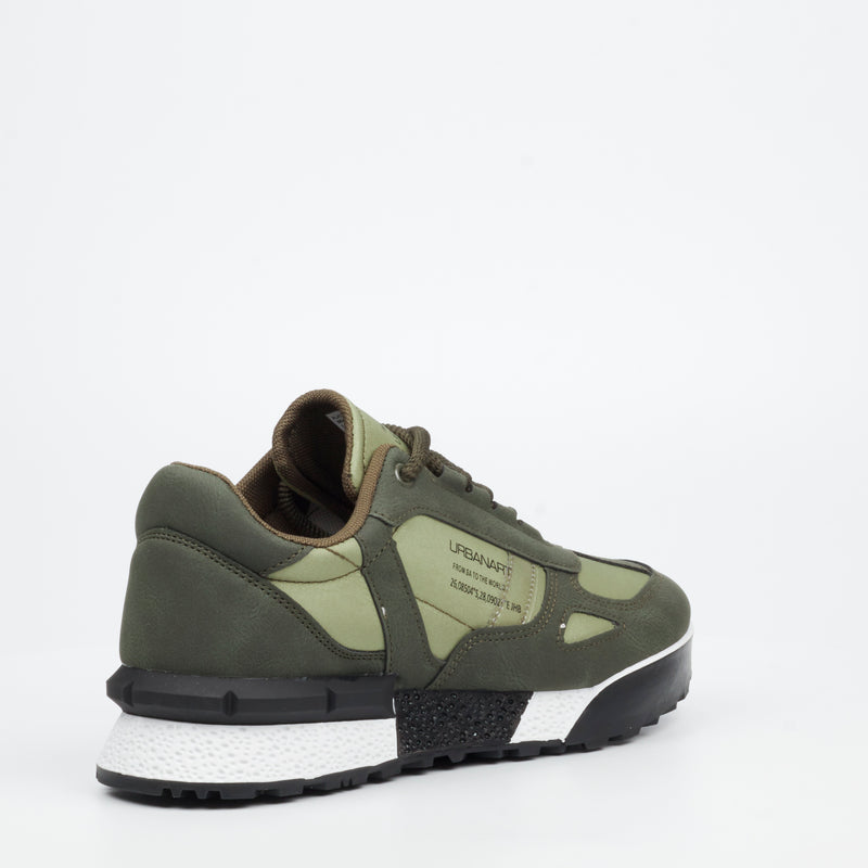 Urbanart Play 4 Mesh / Faux Suede Sneaker - Olive footwear Urbanart