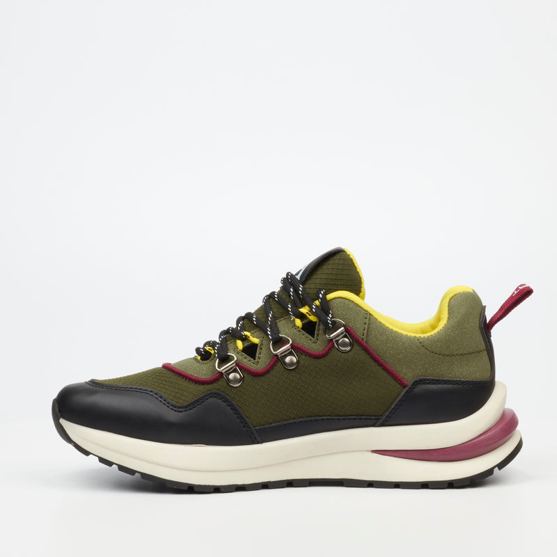 Urbanart Podium 1 Faux Wax / Mesh Sneaker - Olive footwear UBRT