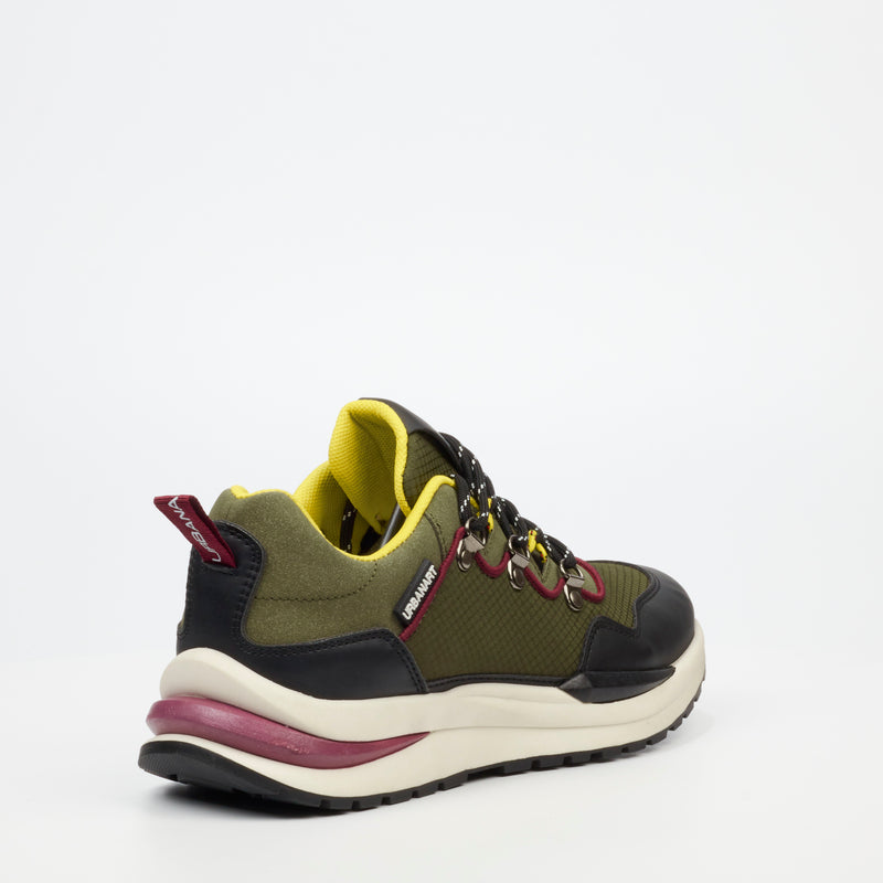 Urbanart Podium 1 Faux Wax / Mesh Sneaker - Olive footwear UBRT