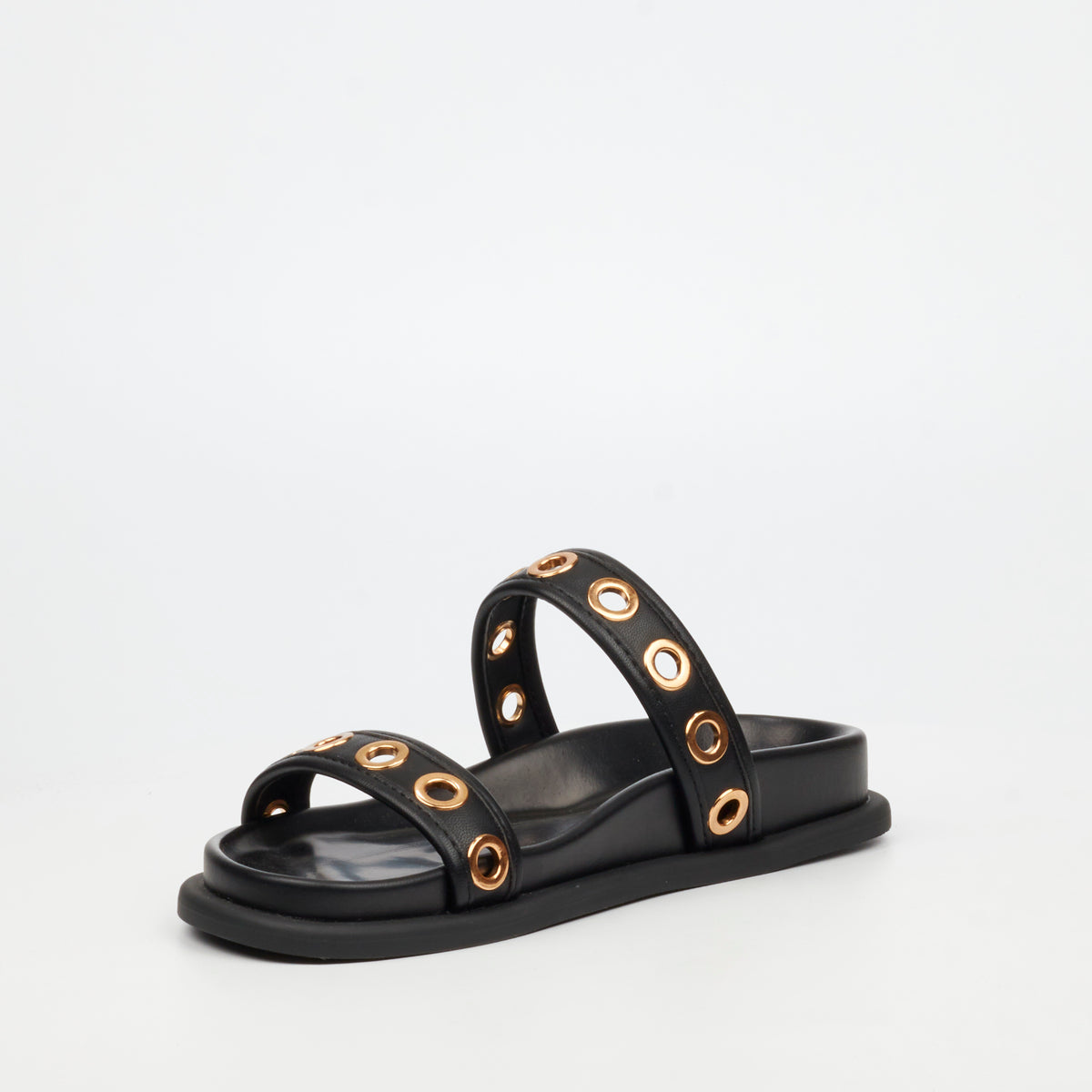 Miss Black Polpetta 10 Flat Sandals - Black