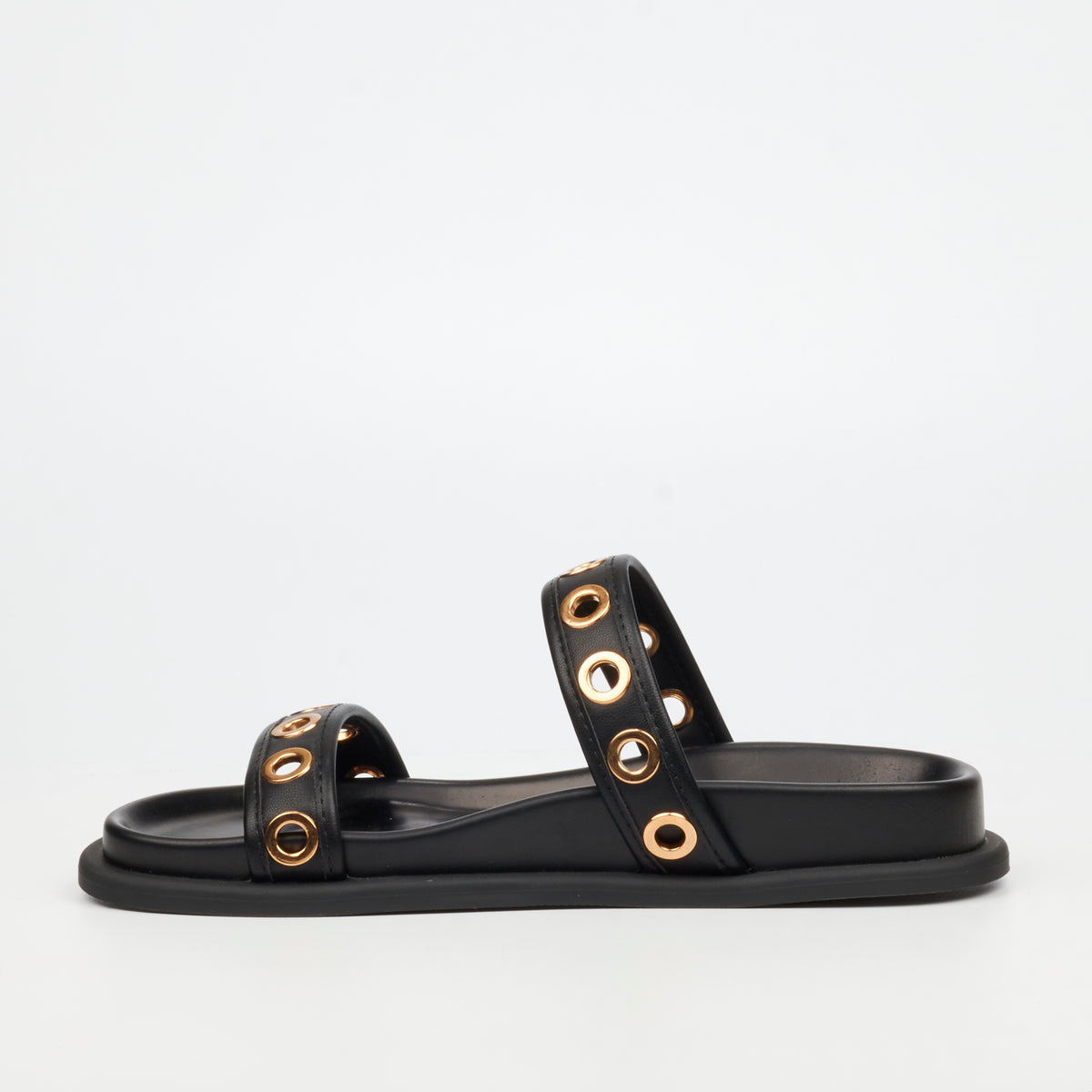 Miss Black Polpetta 10 Flat Sandals - Black