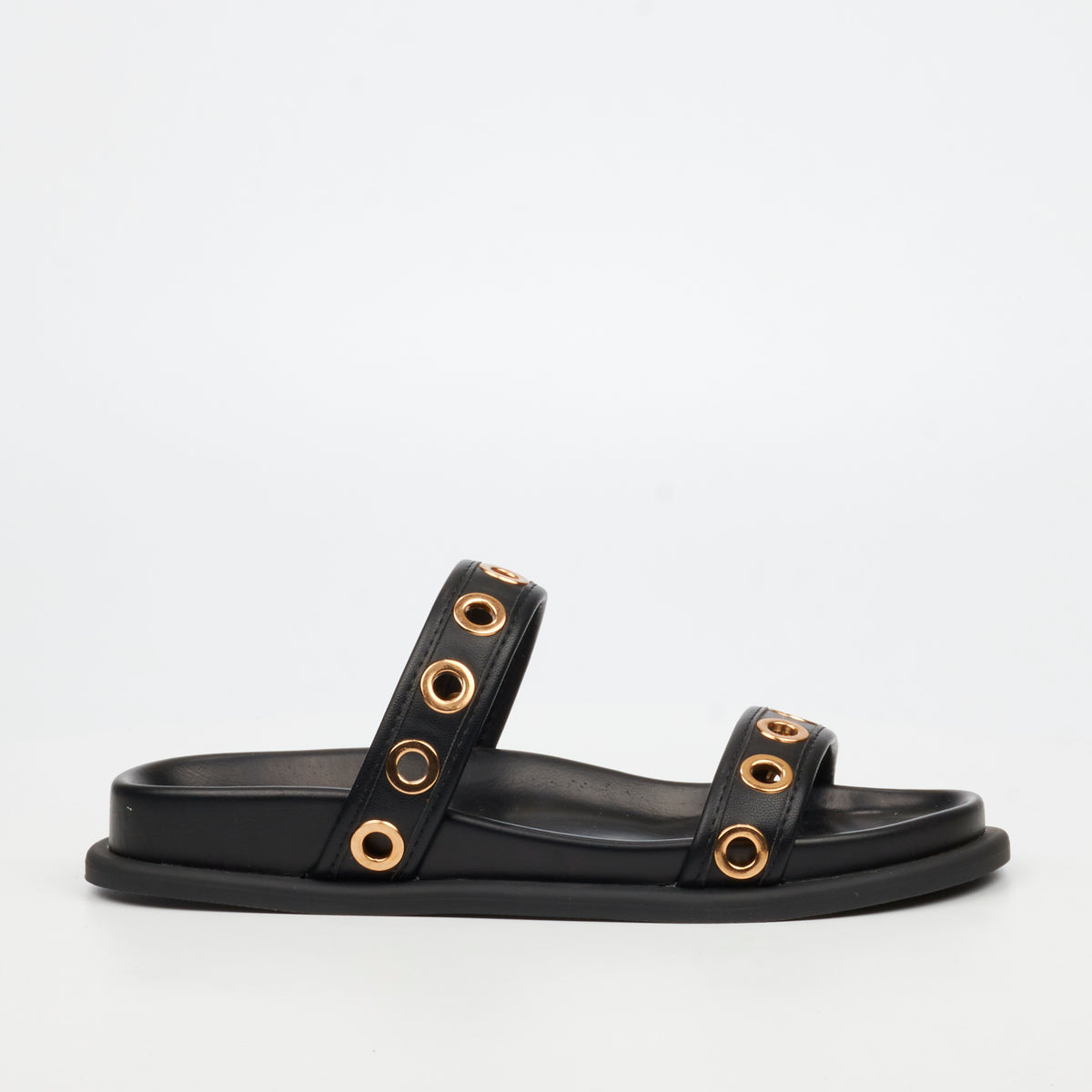 Miss Black Polpetta 10 Flat Sandals - Black