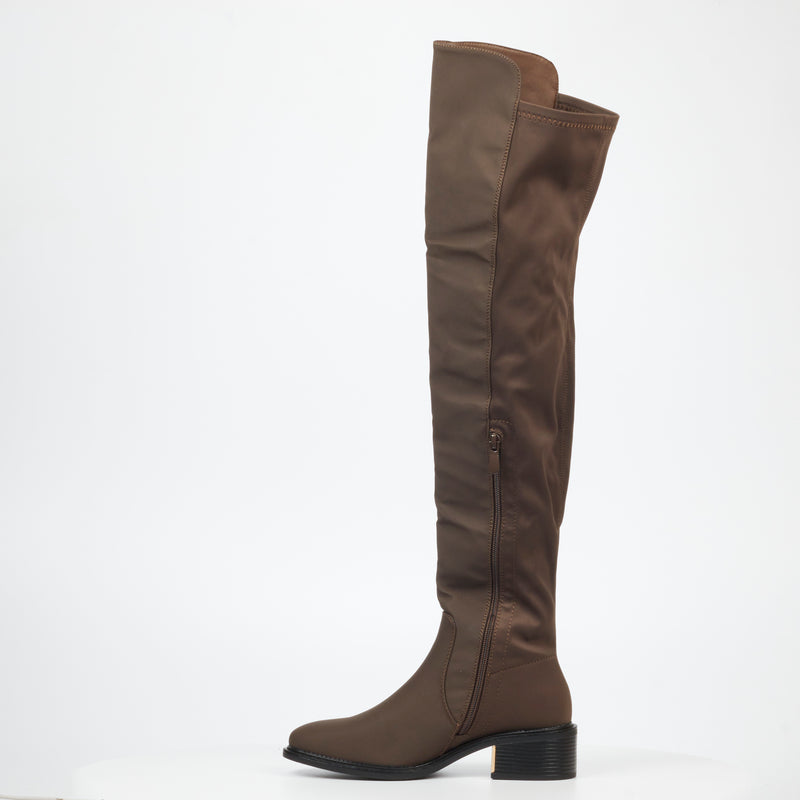 MIss Black Qatar 4 High Boot - Chocolate footwear Miss Black