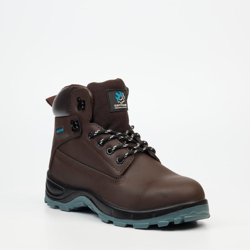 Grittgear Quartz S1P Leather Safety Boot - Chocolate safety Grittgear