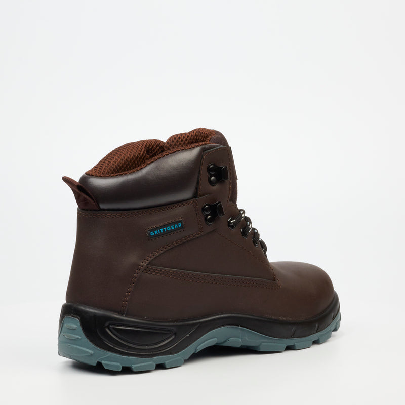 Grittgear Quartz S1P Leather Safety Boot - Chocolate safety Grittgear