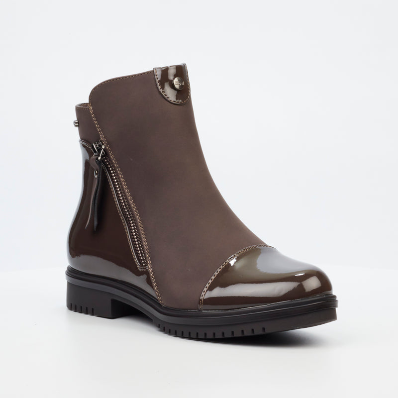 Miss Black Radar 1 Ankle Boot - Chocolate footwear Miss Black