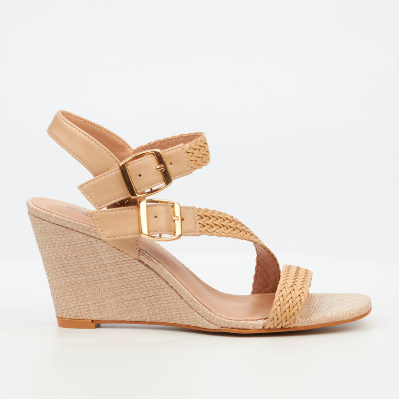 Butterfly Feet Raeleen 1 Wedge - Beige footwear Butterfly Feet   