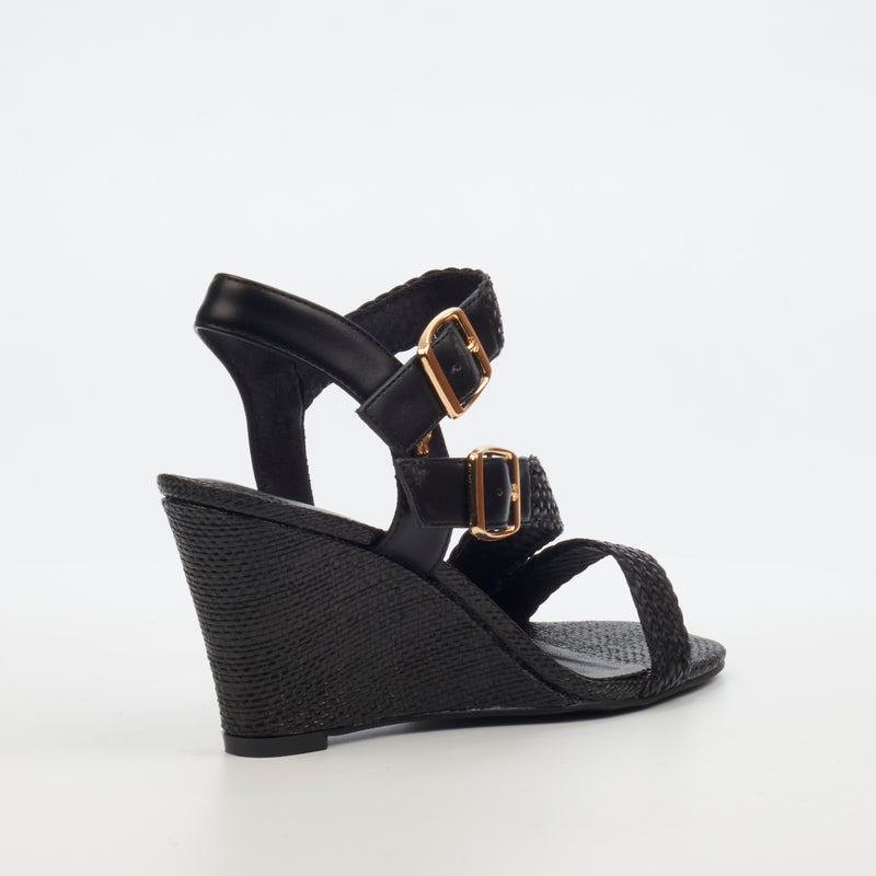 Butterfly Feet Raeleen 1 Wedge - Black footwear Butterfly Feet   