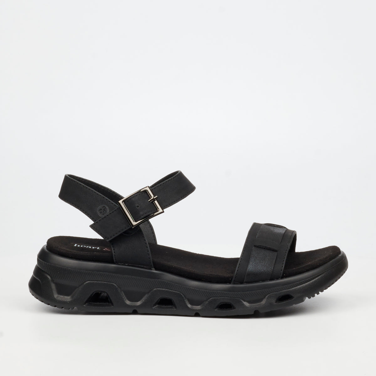 Heart & Sole Ramona 1 Flat Sandals - Black