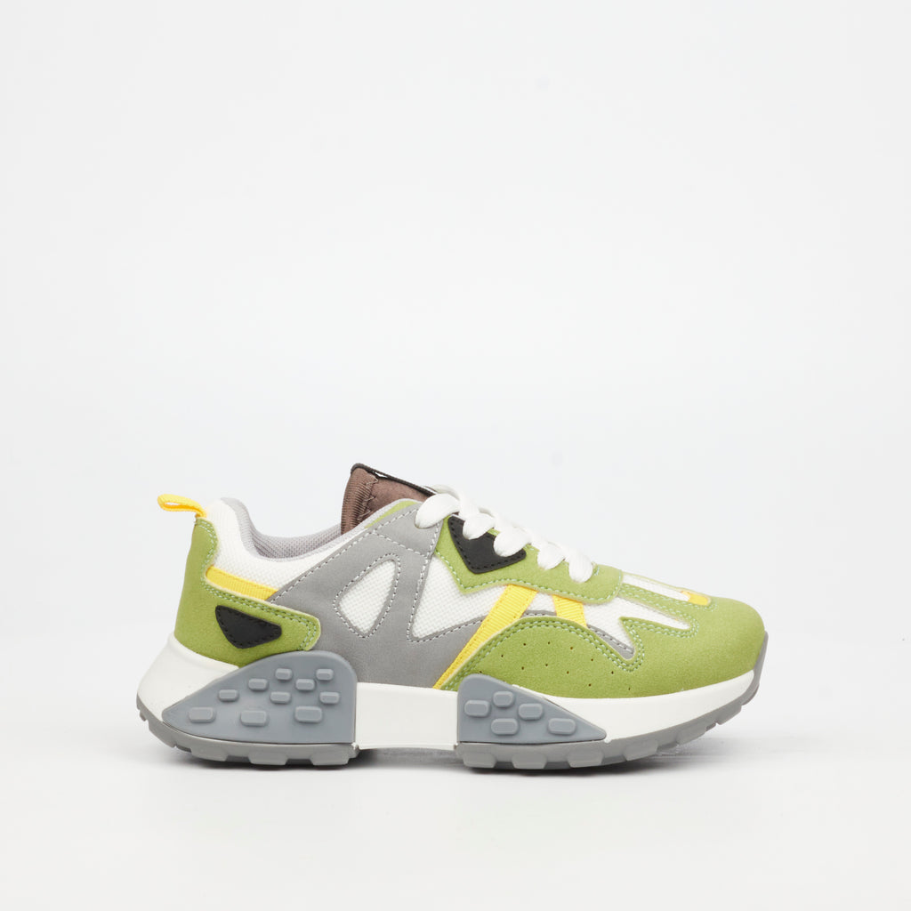 Urbanart Redo 1 Faux Wax / Faux Nylon Sneaker - Green (youth) footwear UBRT